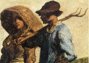 Jean Francois Millet Detail of People go to work France oil painting artist
